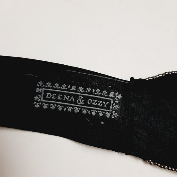 DEENA & OZZY Beaded Belt Intricate Design Seed Bead Boho Black Sz L - Picture 15 of 16